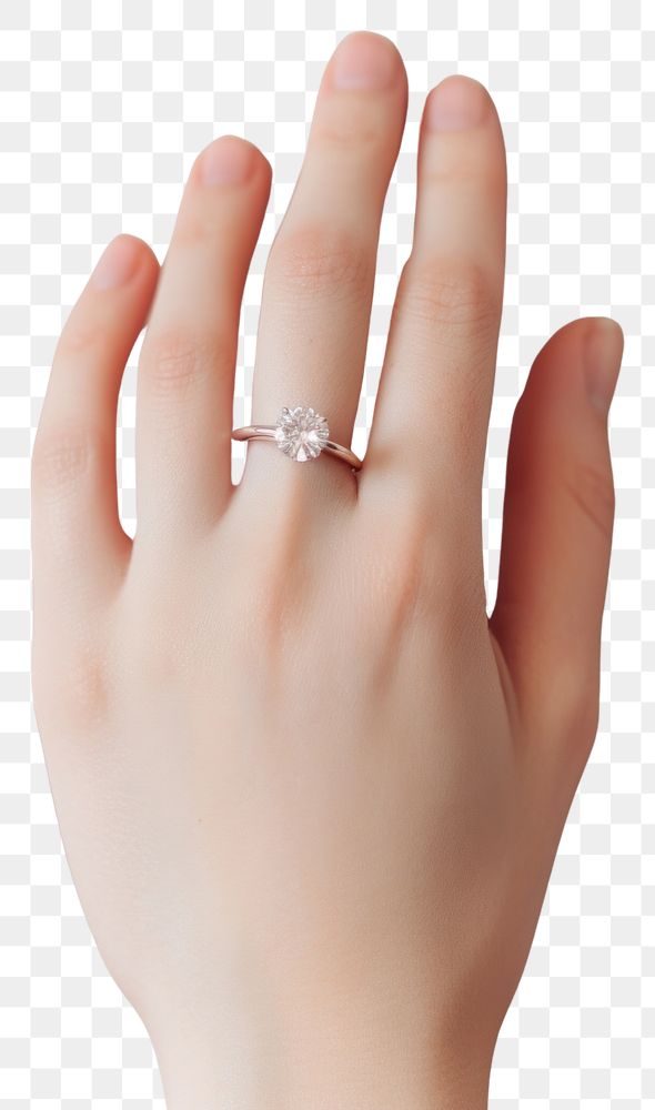 PNG Diamond ring hand jewelry. AI generated Image by rawpixel.