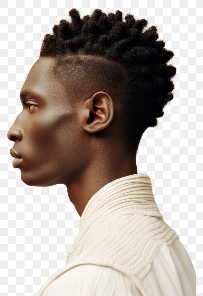 PNG  A african men hairstyle portrait photo hairdresser.
