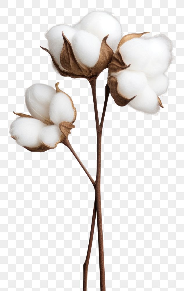 PNG A minimal cotton flower plant white freshness. AI generated Image by rawpixel.