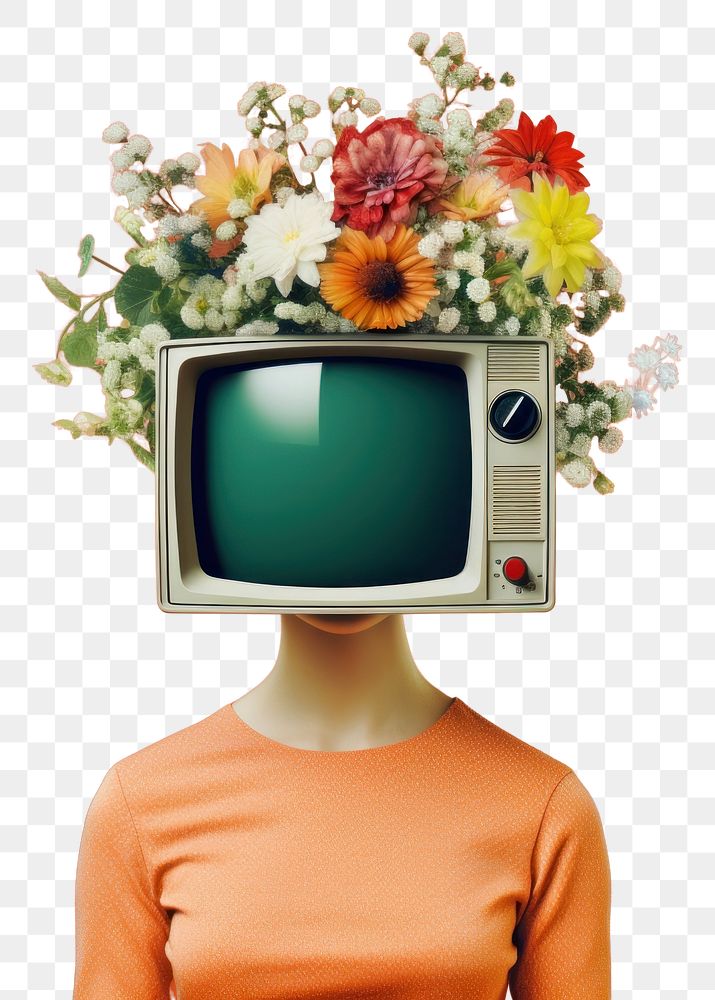 PNG A television whit people flower adult plant