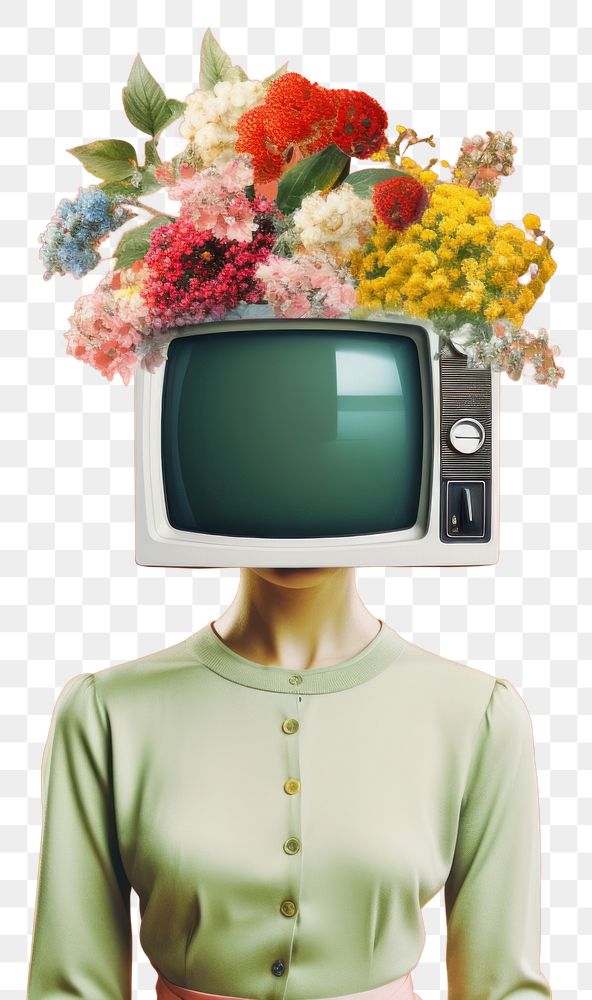 PNG A television whit people screen flower adult.