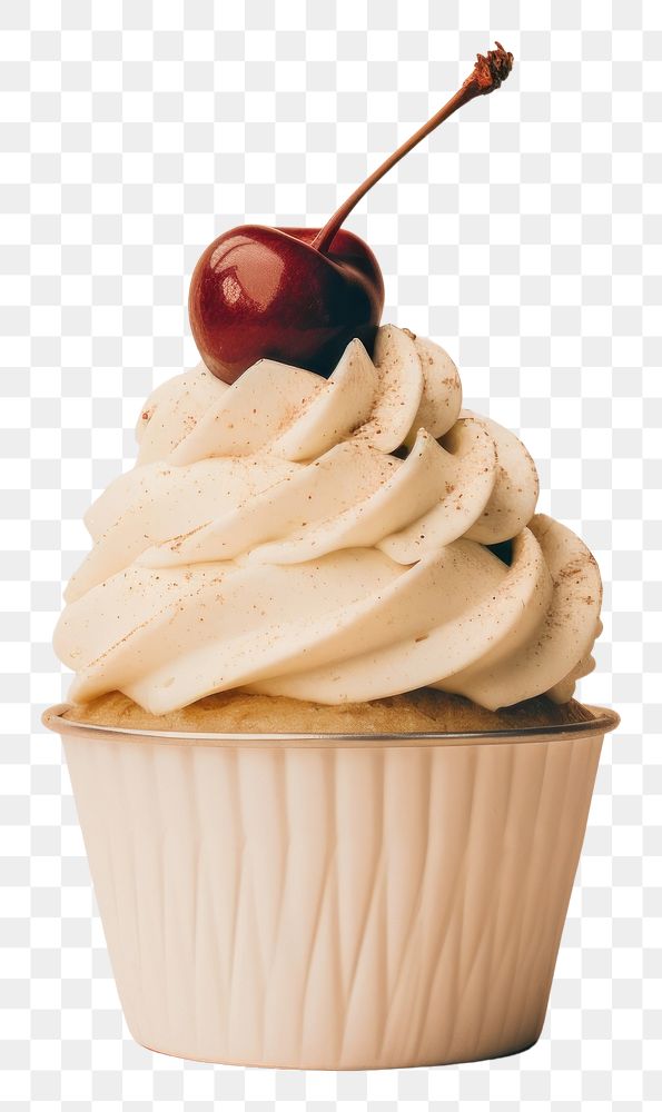 PNG A ice cream cup with whipped cream and a cherry on top dessert cupcake fruit.