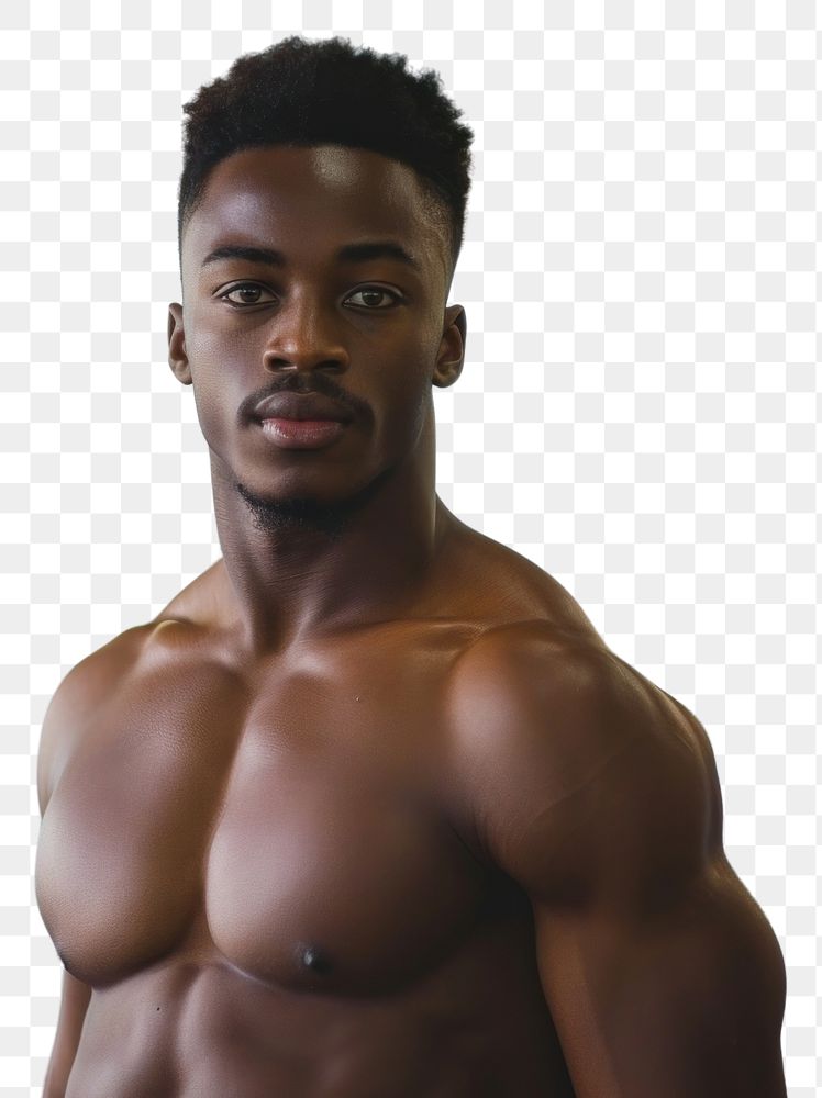PNG  African american men adult gym determination.