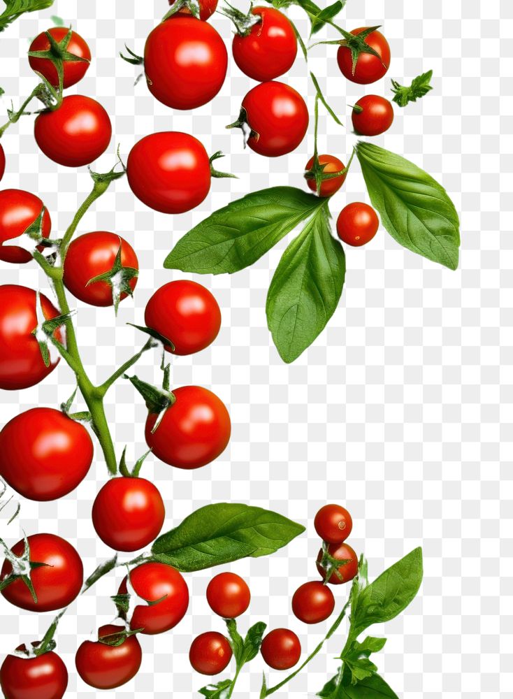 PNG Cherry tomato frame border vegetable fruit plant.