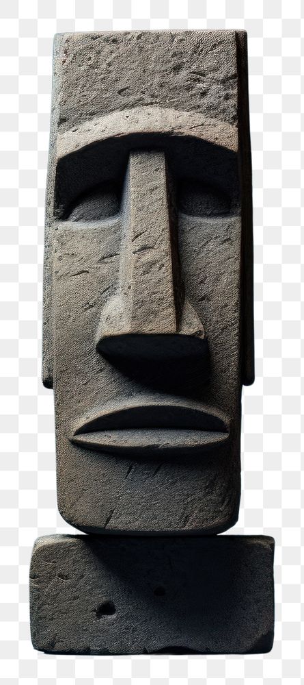 PNG Moai stone head totem representation architecture.