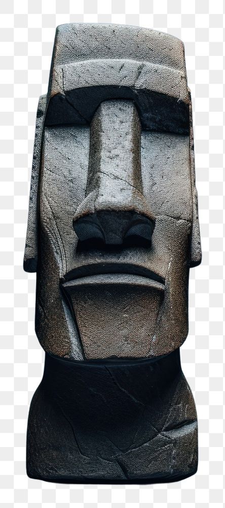 PNG Moai stone head totem architecture sculpture.