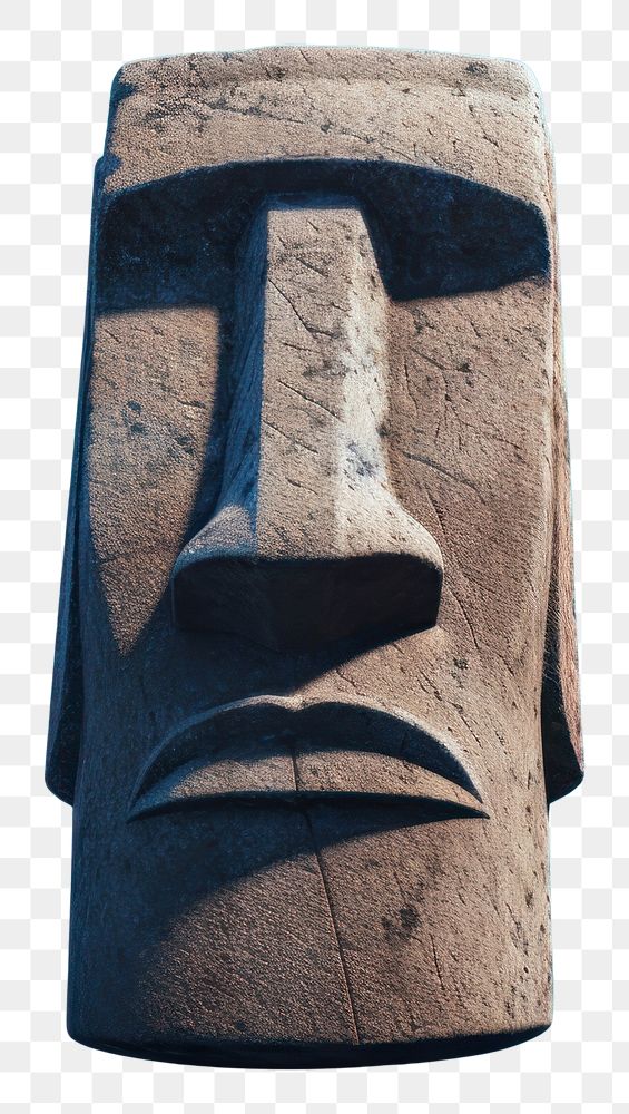 PNG Moai stone head architecture totem representation.