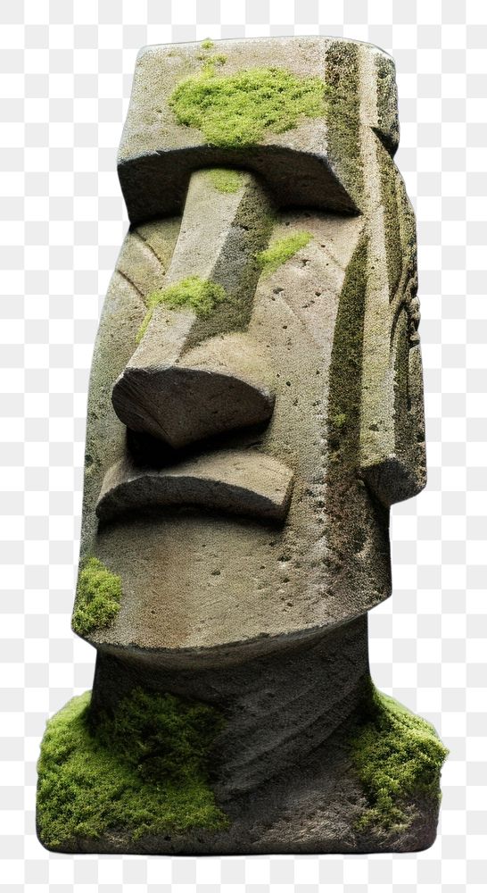 PNG Moai stone head architecture sculpture monument.