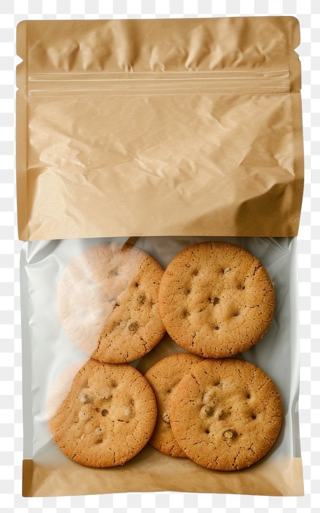 PNG Paper bag packaging plastic cookie paper.
