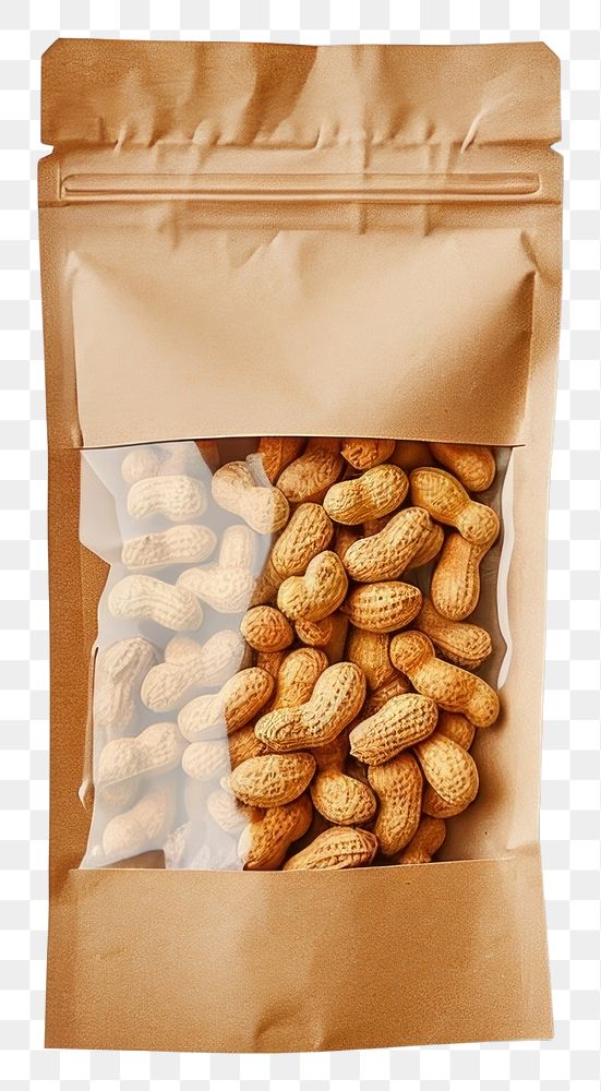 PNG Paper bag packaging nut peanut food.