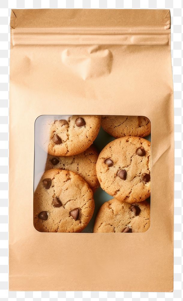 PNG Paper bag packaging cookie plastic paper.