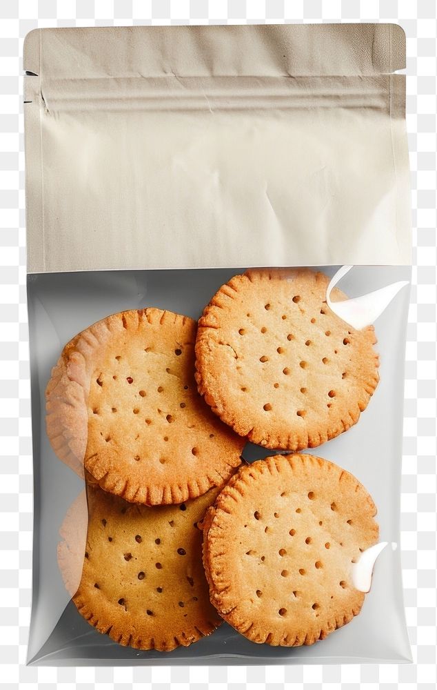PNG Paper bag packaging cookie bread food.