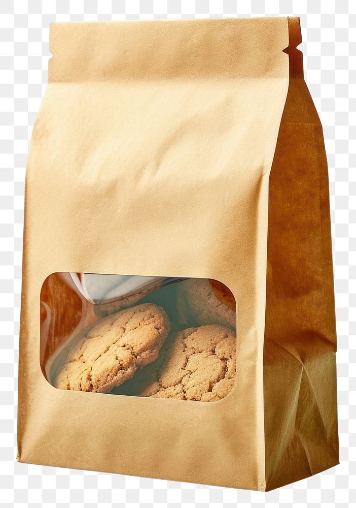 PNG Paper bag packaging cookie bread paper.