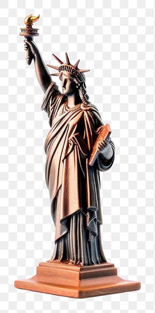 PNG  Liberty satutue sculpture statue white background. AI generated Image by rawpixel.