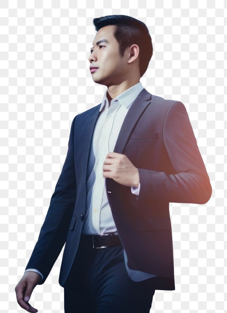 PNG Thai businessman walking city blazer. AI generated Image by rawpixel.