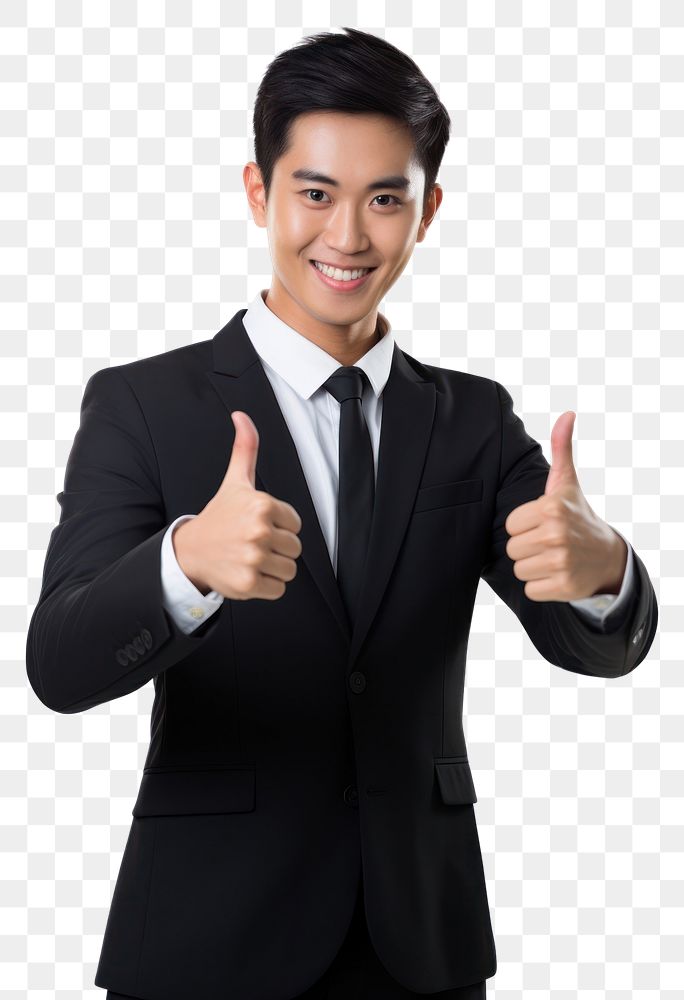 PNG Thai business man thumbs up finger adult hand. AI generated Image by rawpixel.
