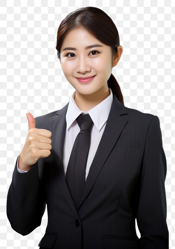 PNG Thai business woman thumbs up photography portrait finger. AI generated Image by rawpixel.