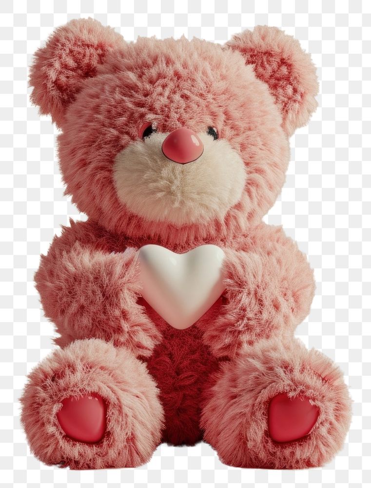 PNG Pink teddy bear toy red representation. AI generated Image by rawpixel.