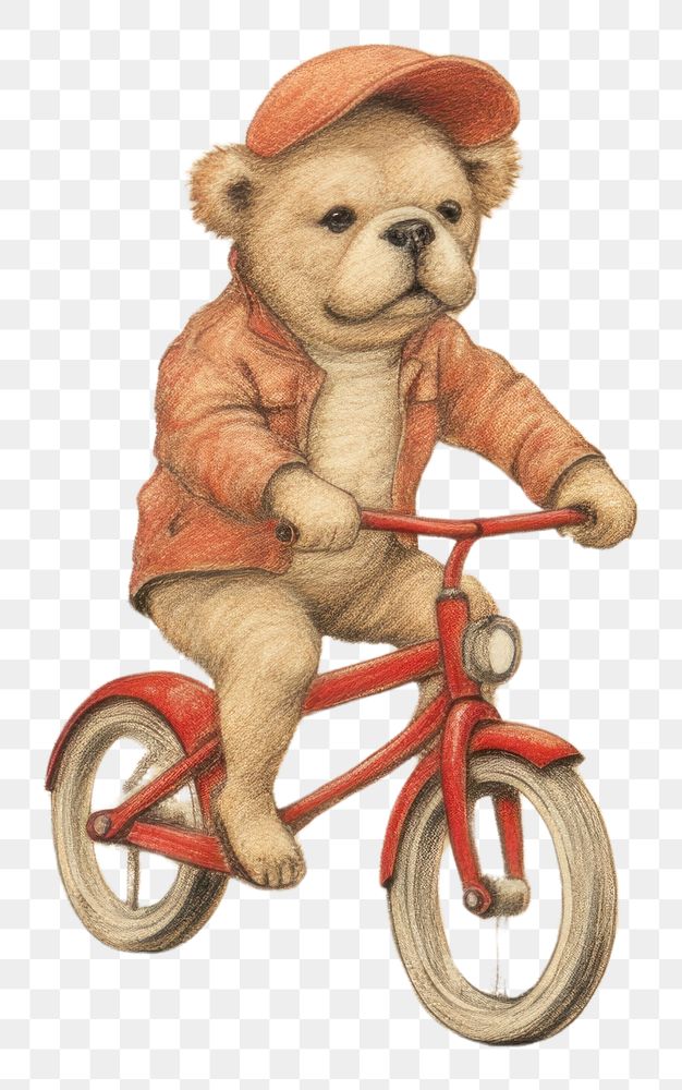PNG Dog characters riding bicycle vehicle drawing sketch.