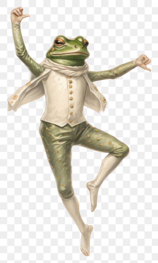 PNG Frog character ballet dancing amphibian drawing animal