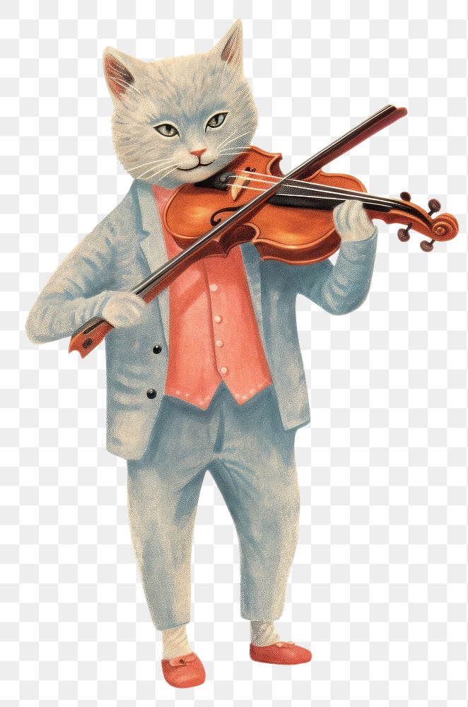 PNG Cat playing violin animal mammal pet. AI generated Image by rawpixel.