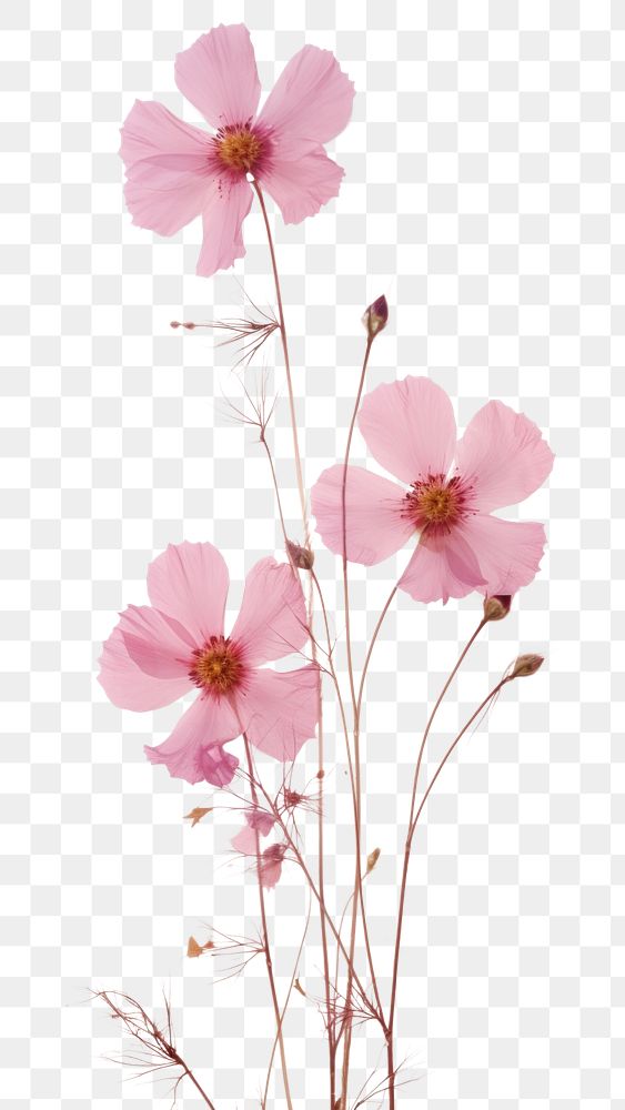PNG Real pressed pink flowers blossom petal plant