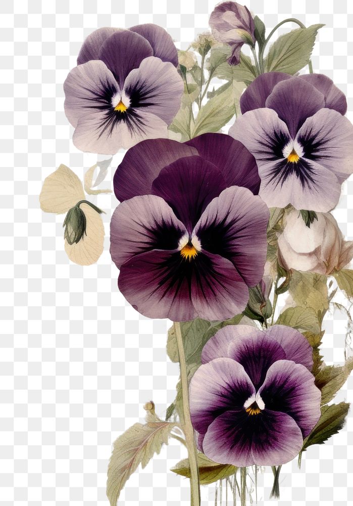 PNG Pansies flower ephemera border backgrounds purple pansy.
