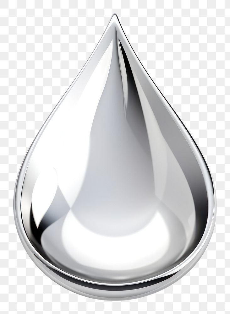 PNG Water drop Chrome material white background simplicity jewelry.