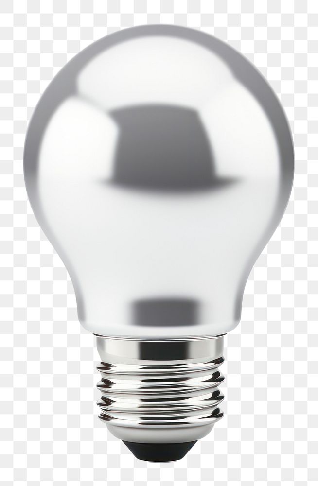 PNG Light bulb Chrome material light lightbulb white background.