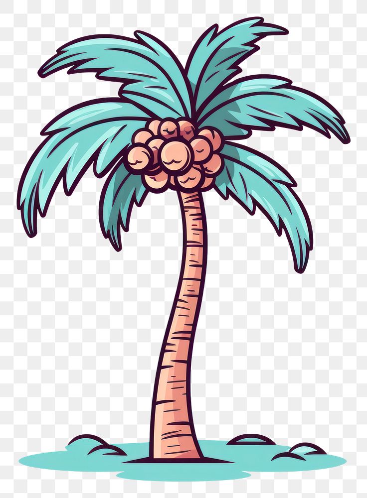 PNG  Palm tree doodle plant arecaceae outdoors. AI generated Image by rawpixel.