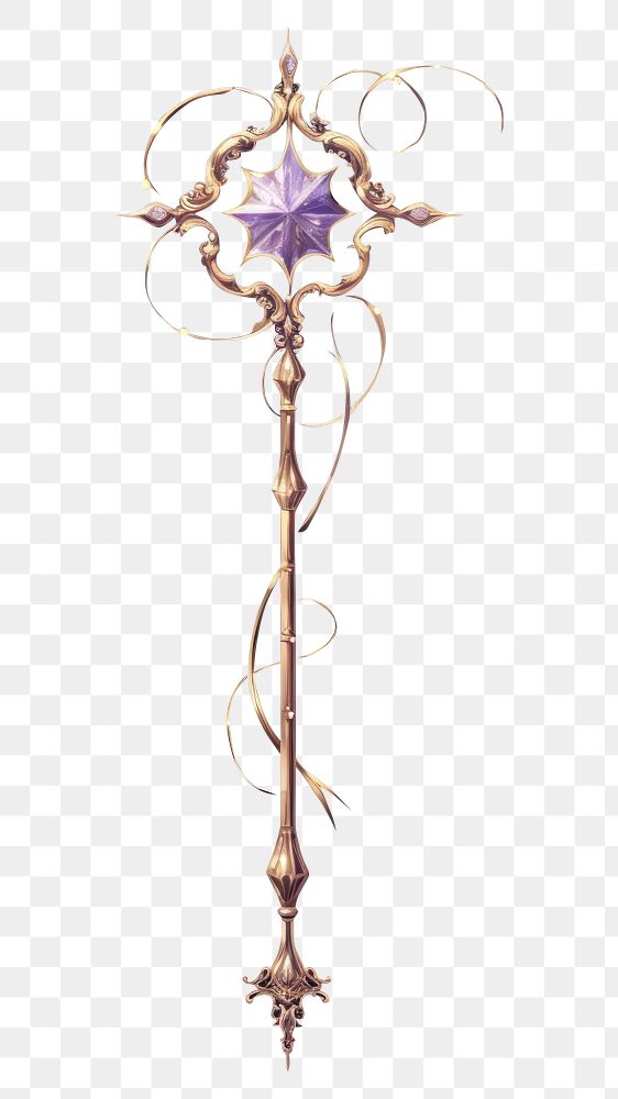 PNG Wand with magic astronomy purple gold.