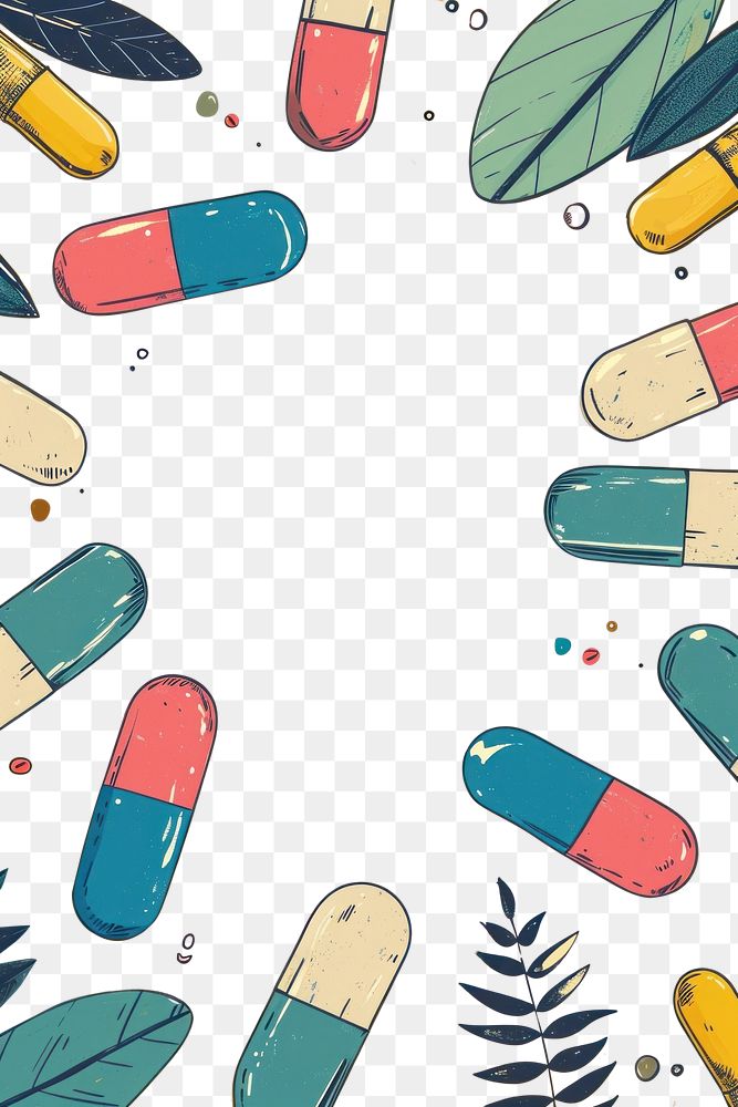 PNG Medicine capsule frame pill flip-flops medication. AI generated Image by rawpixel.