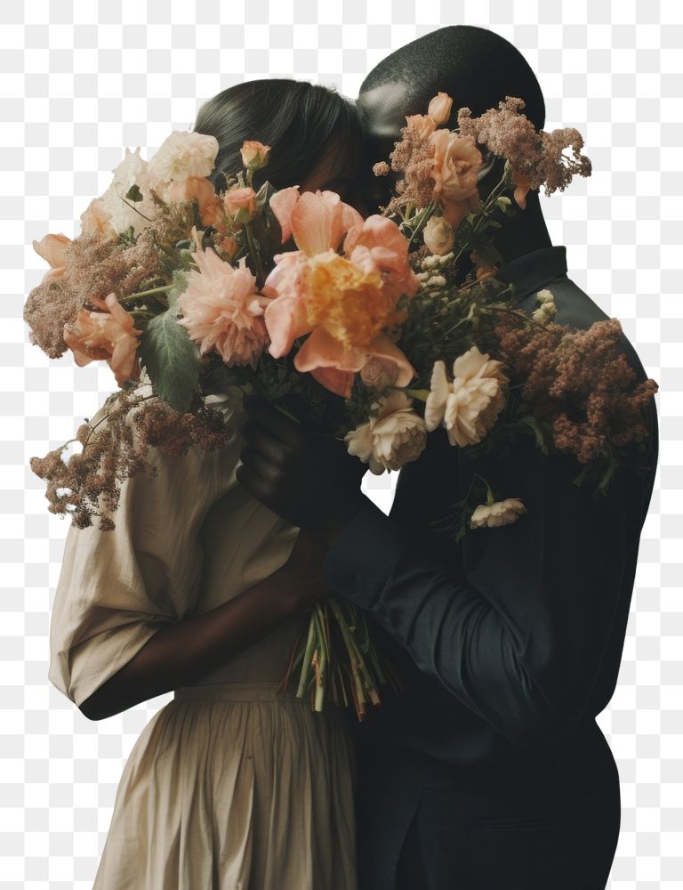 PNG Love flower wedding kissing. AI generated Image by rawpixel.
