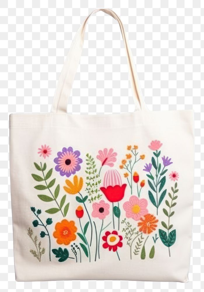 PNG Flower pattren cloth bag handbag pattern accessories.