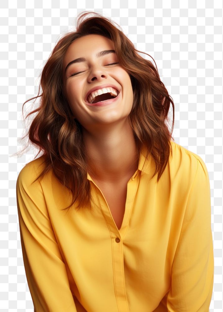 PNG Laughing yellow women adult.