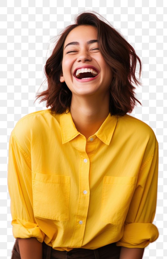PNG Laughing blouse yellow smile