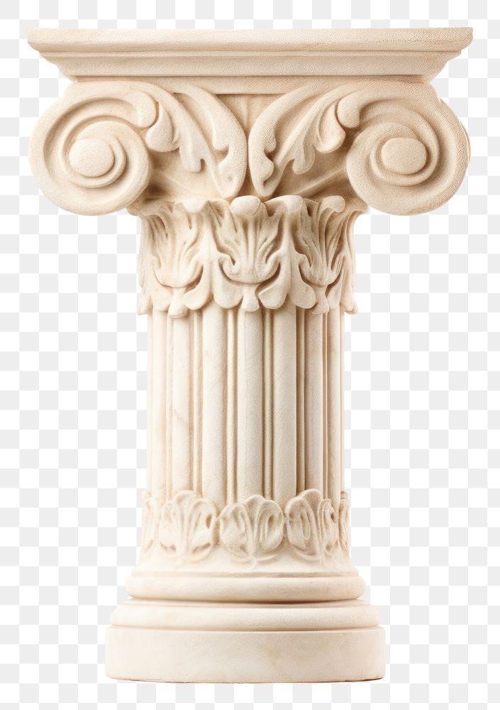PNG Old classical greek column architecture white background representation.