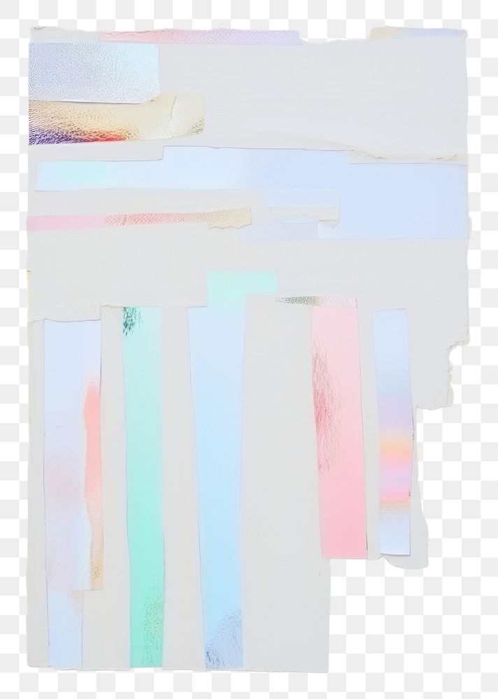 PNG  Holographic paper collage element abstract white art.