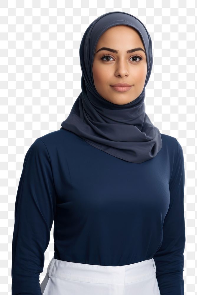 PNG Muslim woman portrait sleeve hijab.