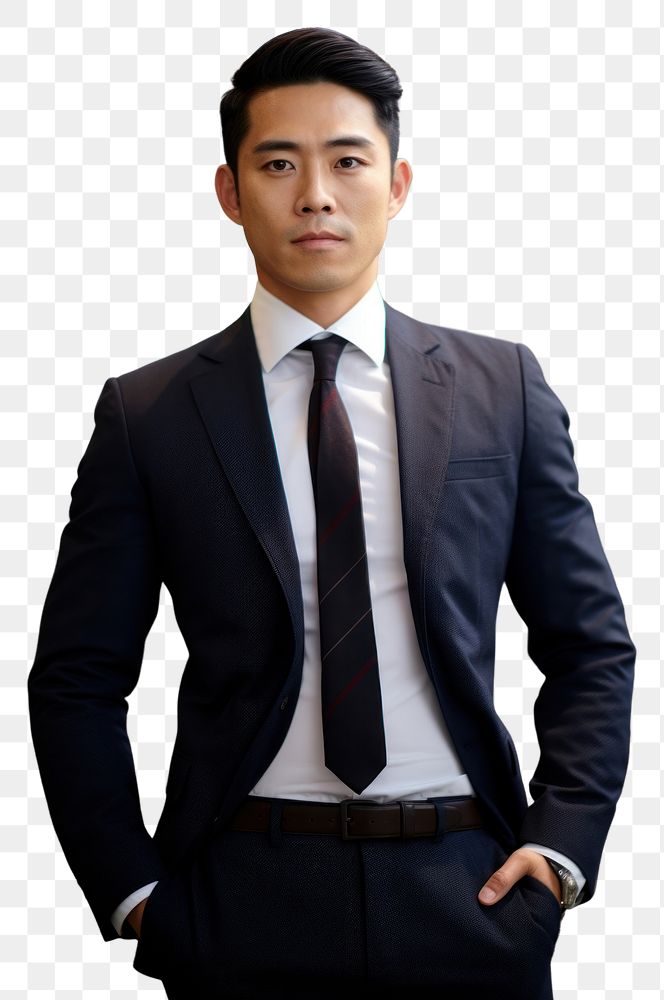 PNG Korean business man portrait necktie blazer. AI generated Image by rawpixel.