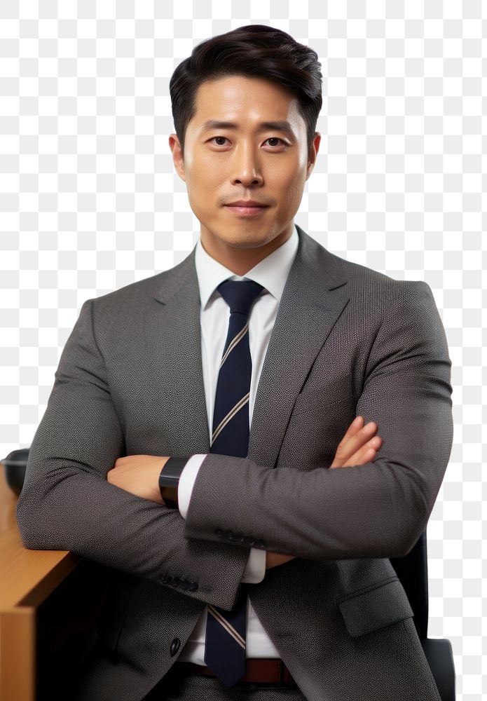PNG Korean business man portrait office adult. AI generated Image by rawpixel.