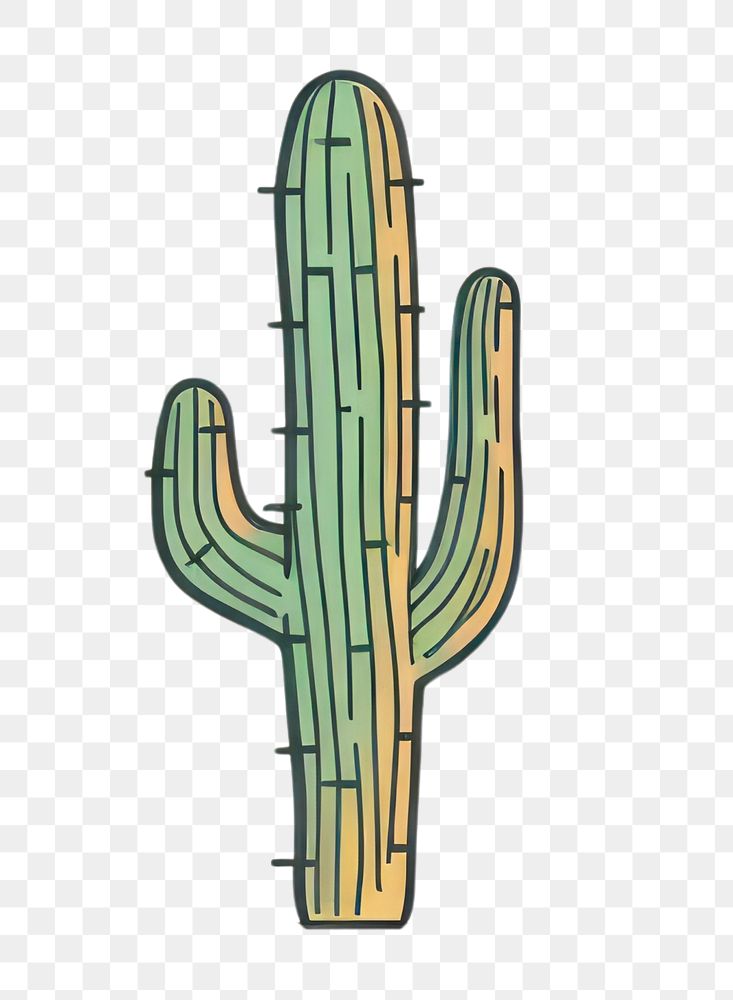 PNG Cactus plant cartoon pattern.