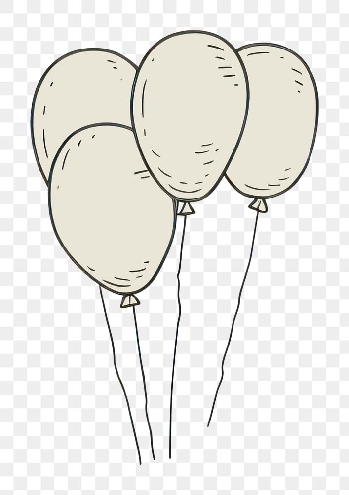 PNG Balloon cartoon drawing sketch.