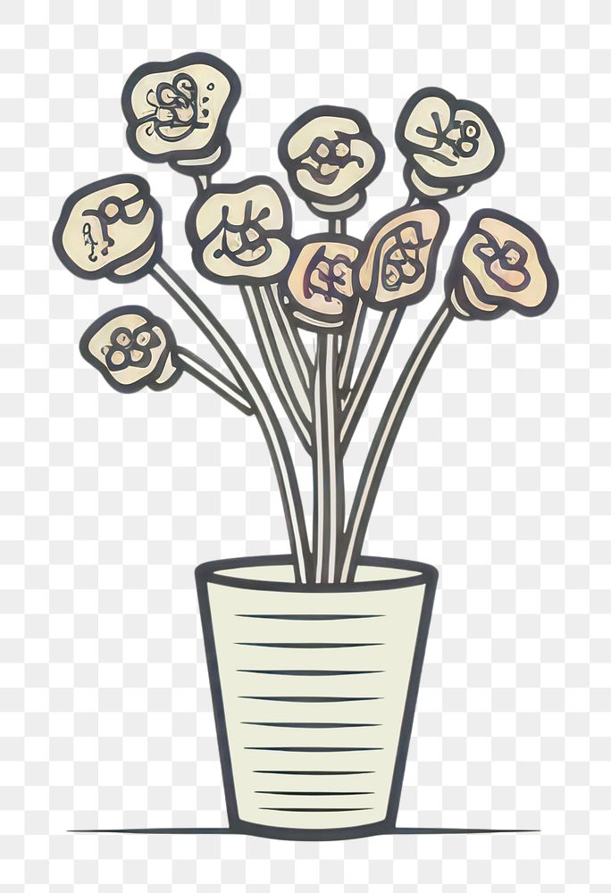 PNG Drawing sketch flower plant.