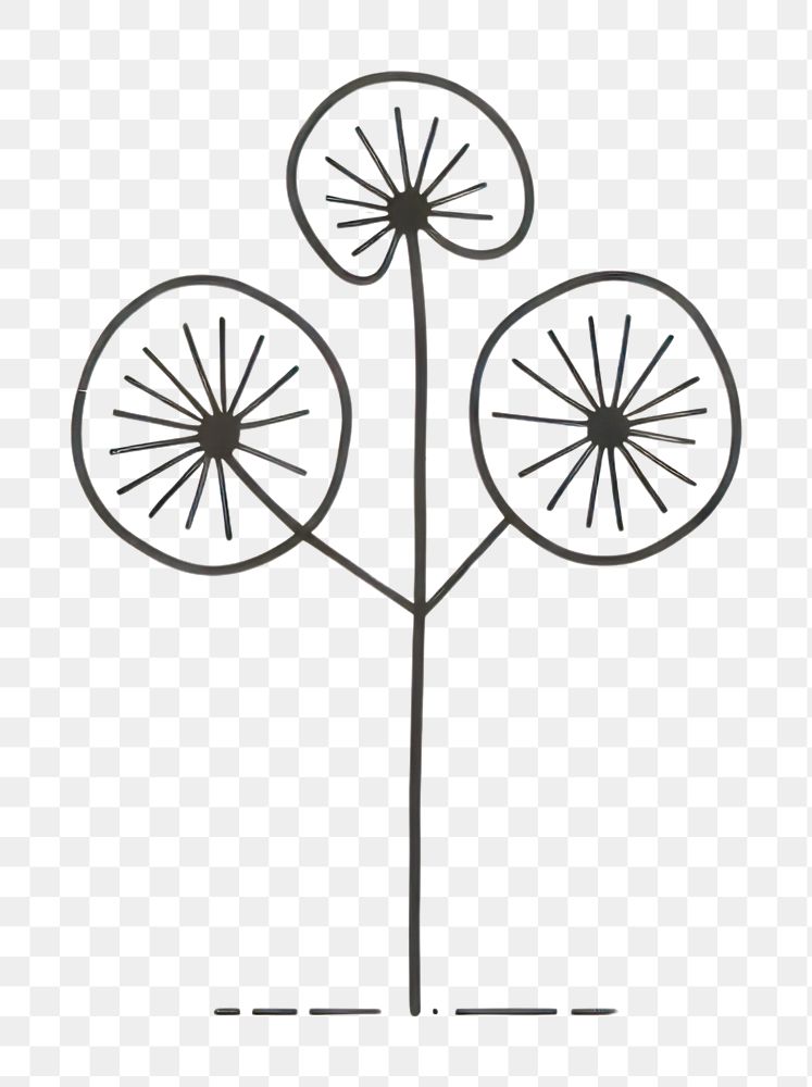 PNG Flower plant dandelion cartoon.