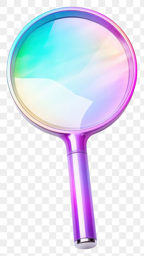 PNG Magnifying glass iridescent racket white background lightweight.