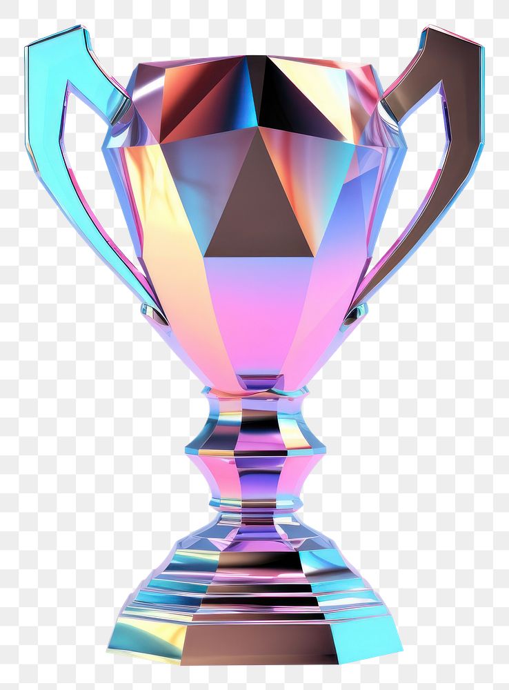 PNG Trophy iridescent white background achievement drinkware.