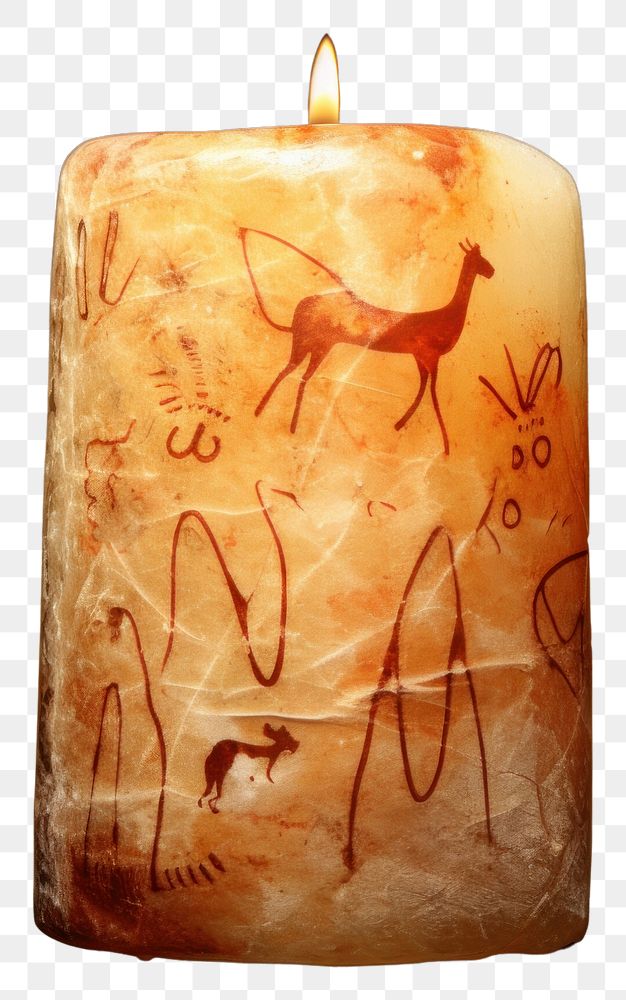 PNG Paleolithic cave art painting style of Candle candle darkness lighting.