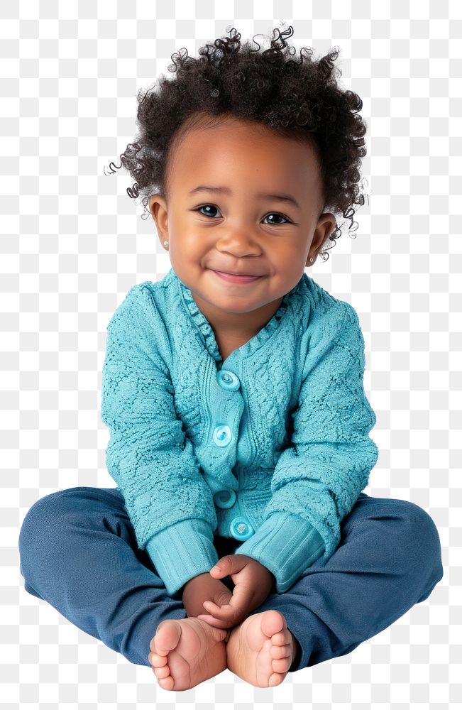 PNG Photo of toddler portrait sitting sweater.