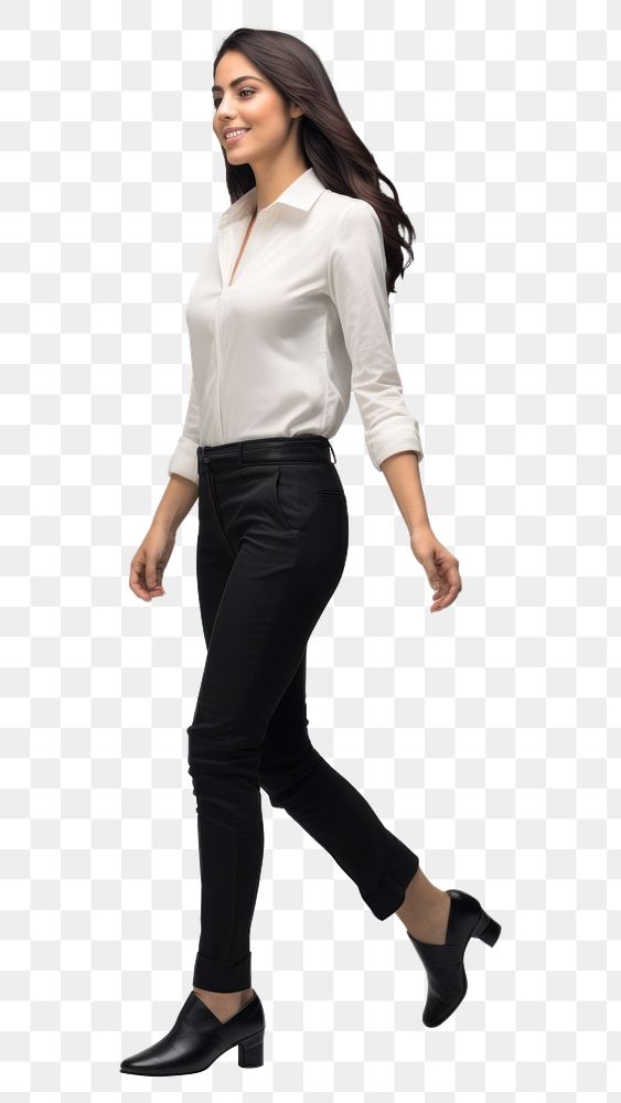 PNG Photo of business woman footwear sleeve blouse.